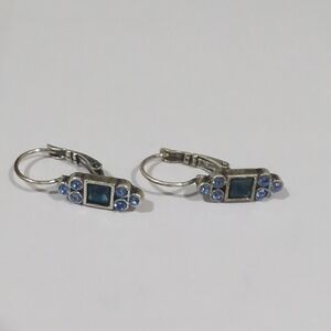 Elegant Silver and Blue Earrings